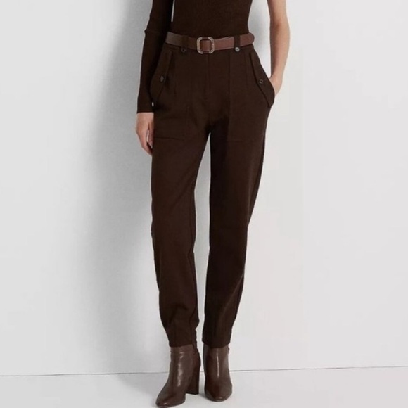 Ralph Lauren Dark Brown High-Waisted Trousers - Picture 1 of 6
